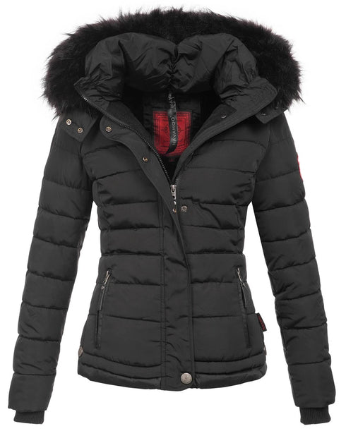 Alina Damen Winterjacke mit Kapuze & Kunstfell