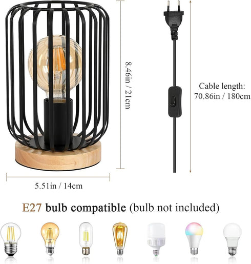 Nora 2-teilige Tischlampen E27 Nachtlicht | Shiraki