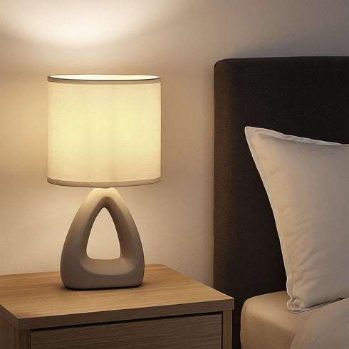 Sigrid Tischlampe Keramik Textil Nachtlicht | Shiraki