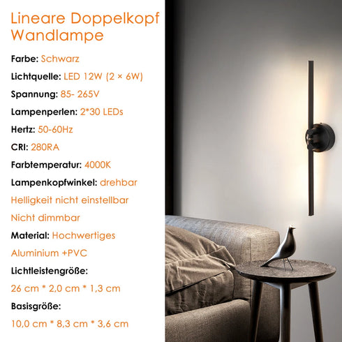 Leonie LED Badezimmer-Wandleuchte 2-flammig | Shiraki