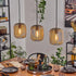 Alva LED Pendelleuchte länglich E27 Metall sandfarben | Shiraki