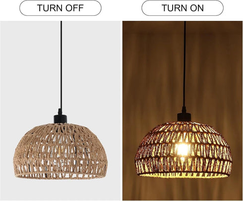 Serena Rattan Hängelampe Vintage E27 Deckenleuchte | Shiraki