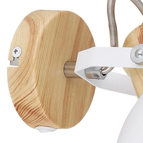 Eulalie Wandleuchte beweglich E27 Holzoptik | Shiraki