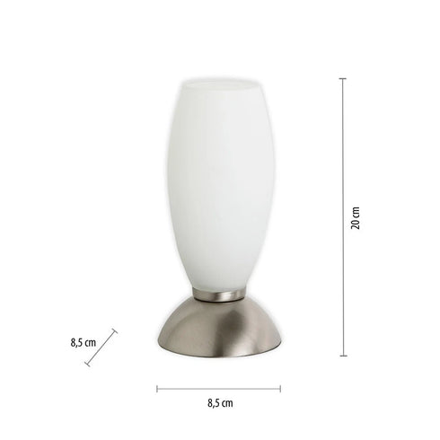 Freya Tischleuchte Dimmbar G9 Glas weiß | Shiraki