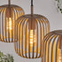 Alva LED Pendelleuchte länglich E27 Metall sandfarben | Shiraki