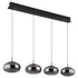Bris LED-Pendelleuchte Rauchglas-Küchenlampe 4 Flammen