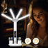Astrid LED Schreibtischlampe Doppelkopf dimmbar USB | Shiraki