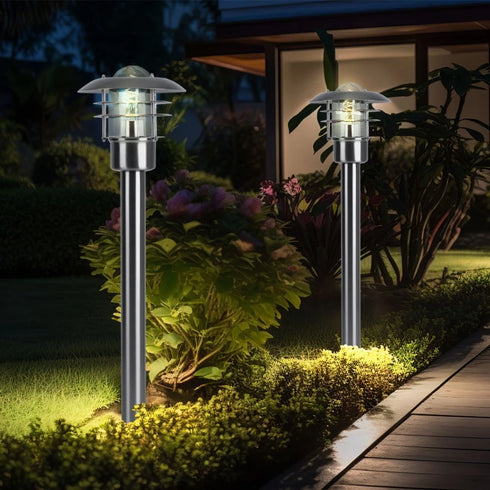 Helmi Wegleuchte Edelstahl 80 cm LED E27 Außenleuchte | Shiraki
