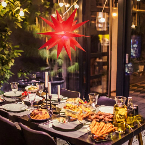 3D leuchtender Stern – Warmweißer beleuchteter Weihnachtsstern Weihnachtsdekor