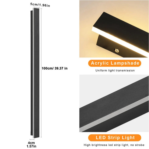 Olivia LED Lange Wandleuchte für den Außenbereich IP65 Acryl | Shiraki