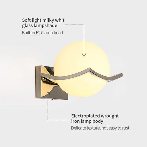 Amelie LED Wandleuchte Glaskugel E27 | Shiraki