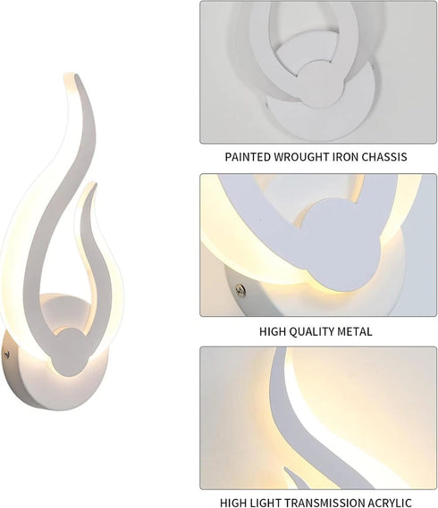 Elin 2-teiliges LED-Wandlicht, modernes warmweißes Acryl | Shiraki