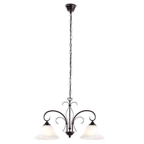 Signe Vintage Pendelleuchte 2-flammig Metall Glas | Shiraki