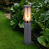 Clara LED Enstehlampe Edelstahl mit Bewegungssmelder & Steckdose | Shiraki
