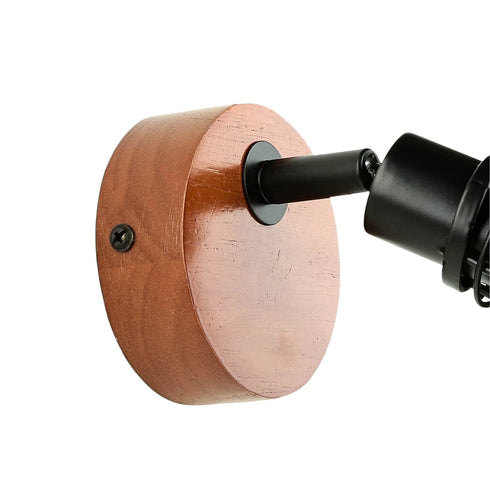 Greta Wandspot Retro Holz Metall E14 Wandleuchte | Shiraki