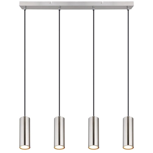Tyra LED Pendelleuchte GU10 Nickel Matt 4-flammig | Shiraki