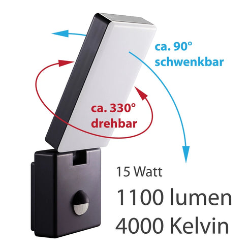 Evi LED Außenleuchte mit Bewegungsmelder IP65 Kunststoff | Shiraki