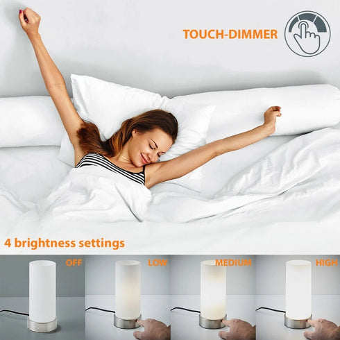 Freja Touch Tischleuchte E14 Nachttischlampe Zylinder | Shiraki
