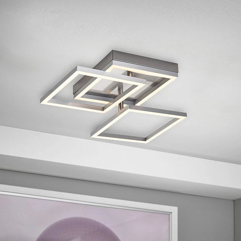 Kari LED Deckenleuchte Schwenkbare LED-Arme | Nickel-Matt | Shiraki