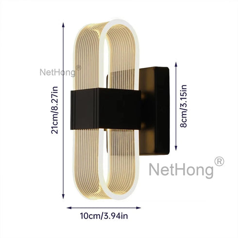Helena LED-Wandleuchte Modernes Gebogenes Acryl | Shiraki