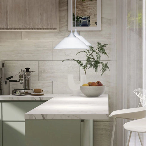 Maja Pendelleuchte Riefenglas Hängelampe Weiß | Shiraki