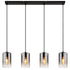 Ingrid LED Pendelleuchte Rauchglas Schwarz 4-flammig