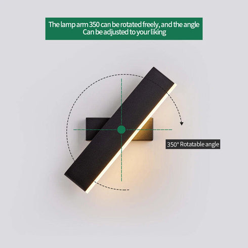Mira LED Wandleuchte Drehbares Modernes Schwarzes Nachtlicht | Shiraki