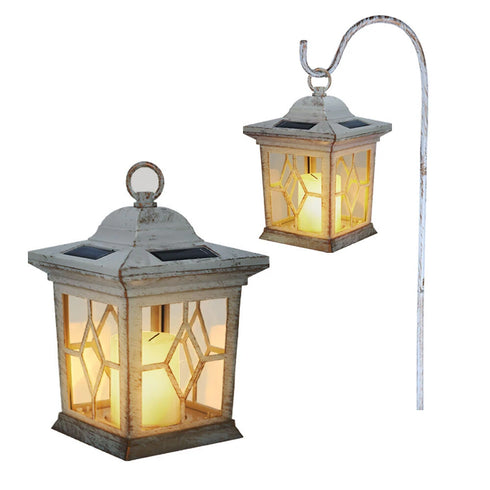 Helena Solar LED Laterne mit Flackerlicht weiß 31cm | Shiraki