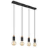 Soren Holz Metall LED Pendelleuchte 4-flammig | Shiraki