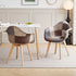TUBIN 2er-Set Esszimmerstühle Holz Patchwork Braun