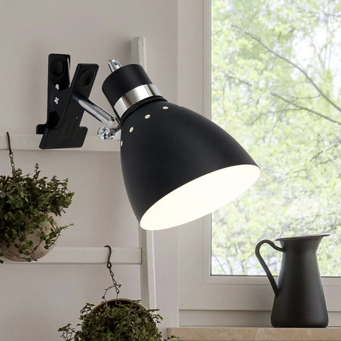 Astrid Klemmleuchte Wandspot Schwarz Strahler | Shiraki