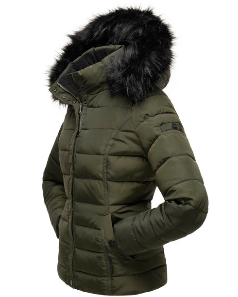 Leona Damen Winter Steppjacke mit Kapuze