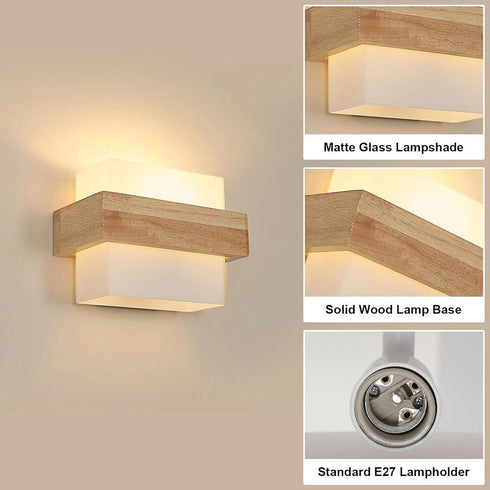 Marceline Holz Wandleuchte Vintage Innenleuchte | Shiraki