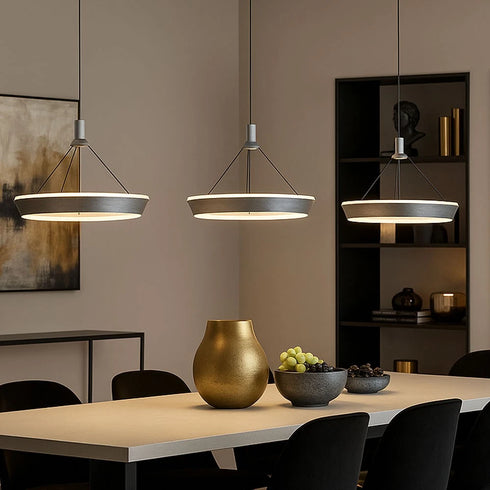 Sigrid LED Hängeleuchte Ringe höhenverstellbar H180 cm | Shiraki