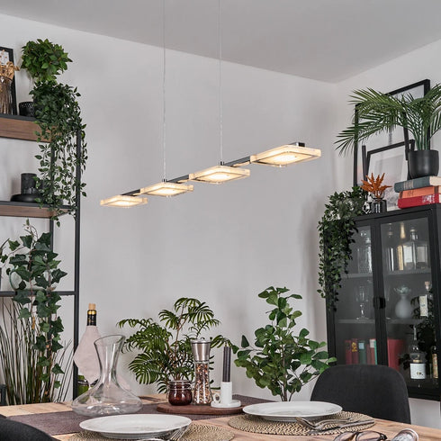 Rune LED Pendelleuchte Metall Silber Größe 78 cm Hängelampe