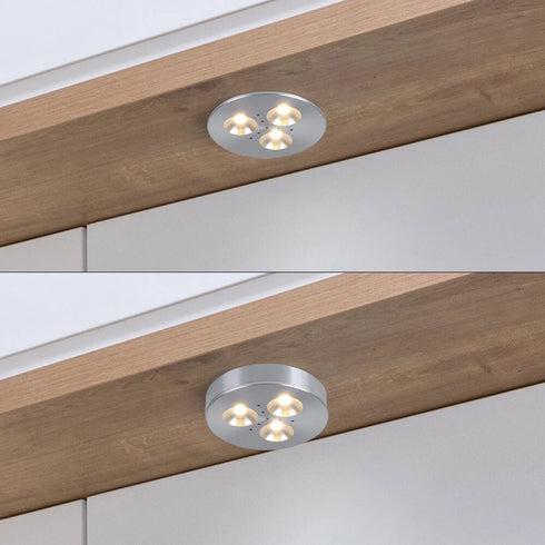 Sophia LED-Deckenleuchte Einbauleuchte 3er-Set Gebürstetes Metall | Shiraki