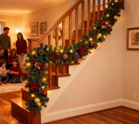 LED Weihnachtsgirlande – Feste Dekoration mit Timer und 8 Lichtmodi