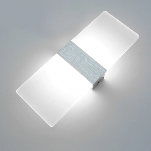 Hallie 2-teilige LED-Wandleuchten oben und unten 6 W Aluminium Acryl | Shiraki