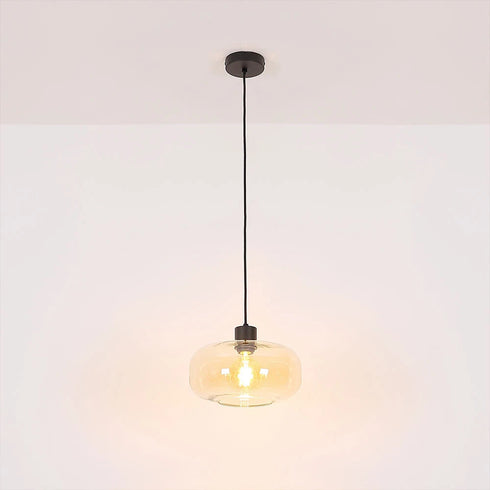 Oskar LED Pendelleuchte Rauchglas Amber E27 | Shiraki