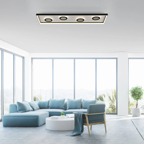 Elowen LED Deckenlampe Tunneleffekt schwarz CCT Rechteckig | Shiraki