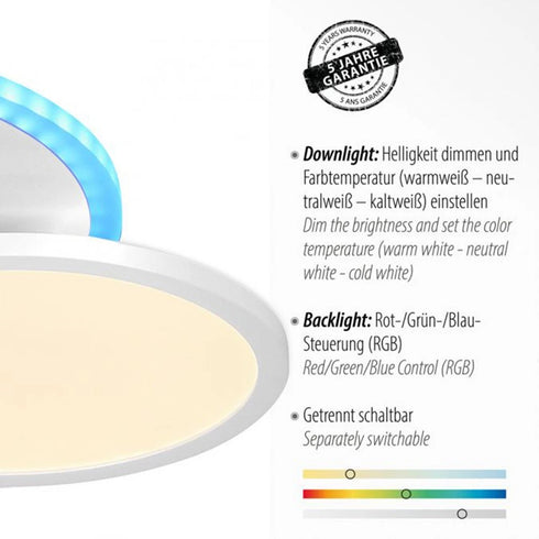 Oriana LED Deckenleuchte RGB CCT dimmbar | Shiraki