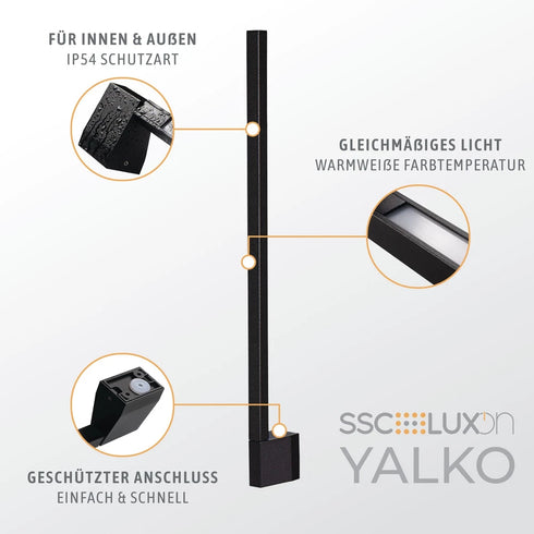Asta LED Außenwandleuchte Strahler 2er-Set 90 cm IP54 | Shiraki
