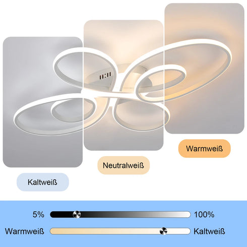 Freya LED Deckenleuchte 67W dimmbar mit Fernbedienung | Shiraki