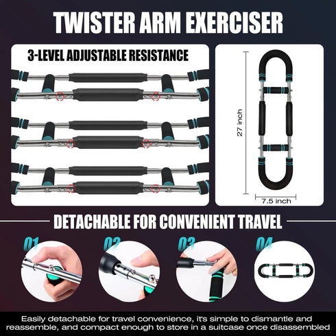 3-stufig verstellbarer Twister Armtrainer für Brust und Arme
