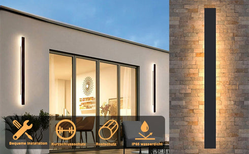 Olivia LED Lange Wandleuchte für den Außenbereich IP65 Acryl | Shiraki
