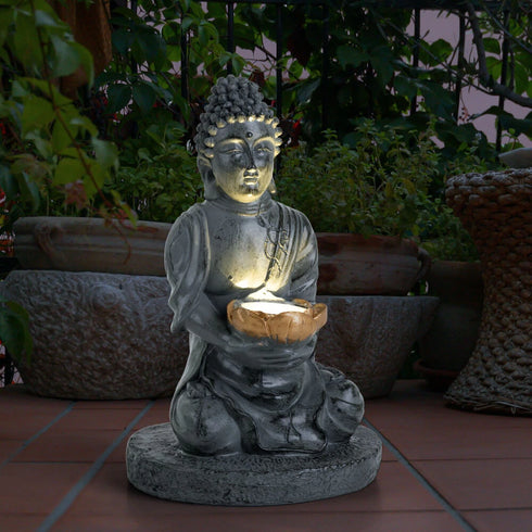 Ronja Solar Gartenlampe Buddha LED 28cm | Shiraki