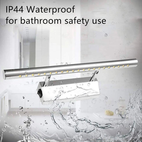 Lovisa LED Spiegelleuchte IP44 mit Schalter Edelstahl | Shiraki