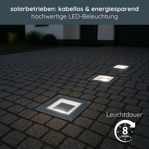 Sunniva Solar-Bodenleuchte 3er-Set Quadratisch | Shiraki