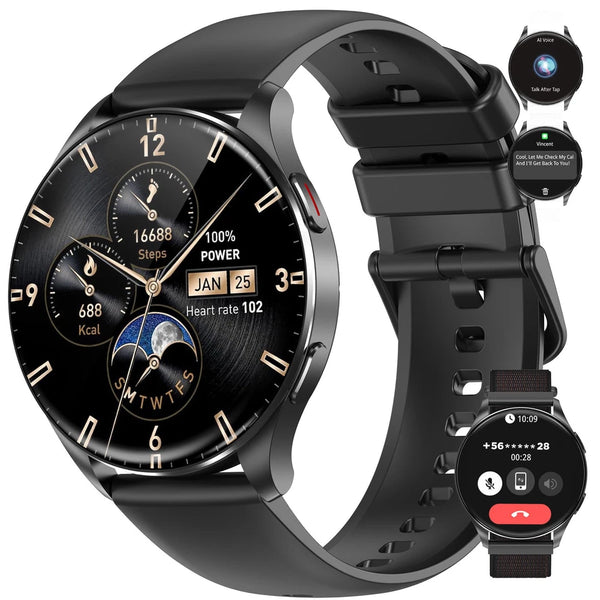 PulseX Herren Bluetooth Smartwatch mit Herzfrequenzmonitor Fitnessuhr