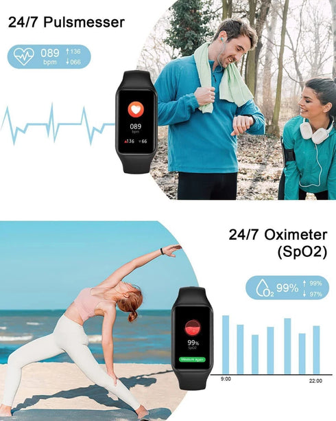 MindPulse Bluetooth Smartwatch Unisex Fitness Tracker Armbanduhr